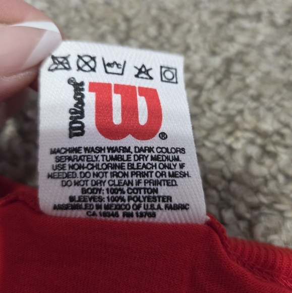 Vtg Wilson Athletics Baseball Style Jersey TShirt Red Gray 3X - Picture 5 of 10